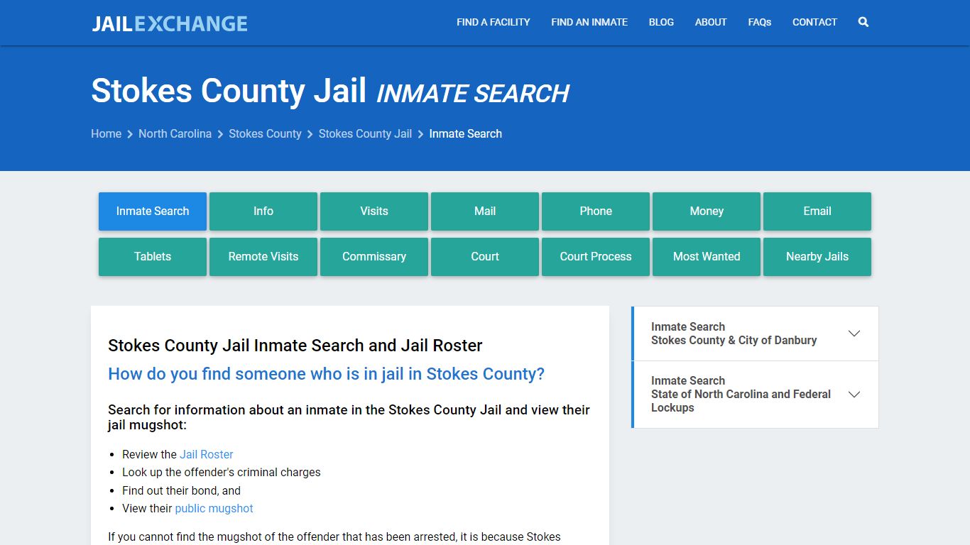Stokes County Jail Inmate Search - Jail Exchange