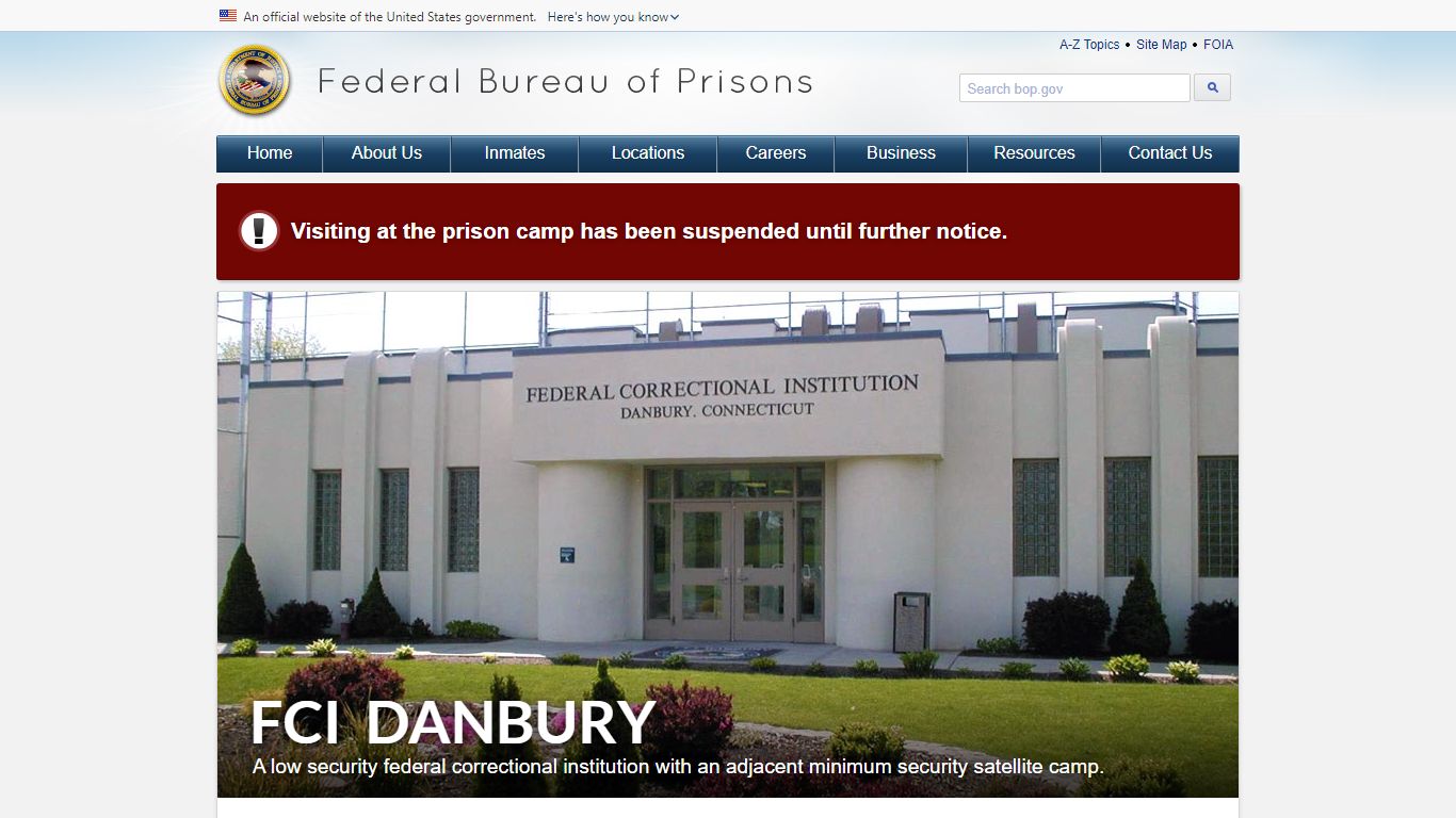 FCI Danbury - Federal Bureau of Prisons